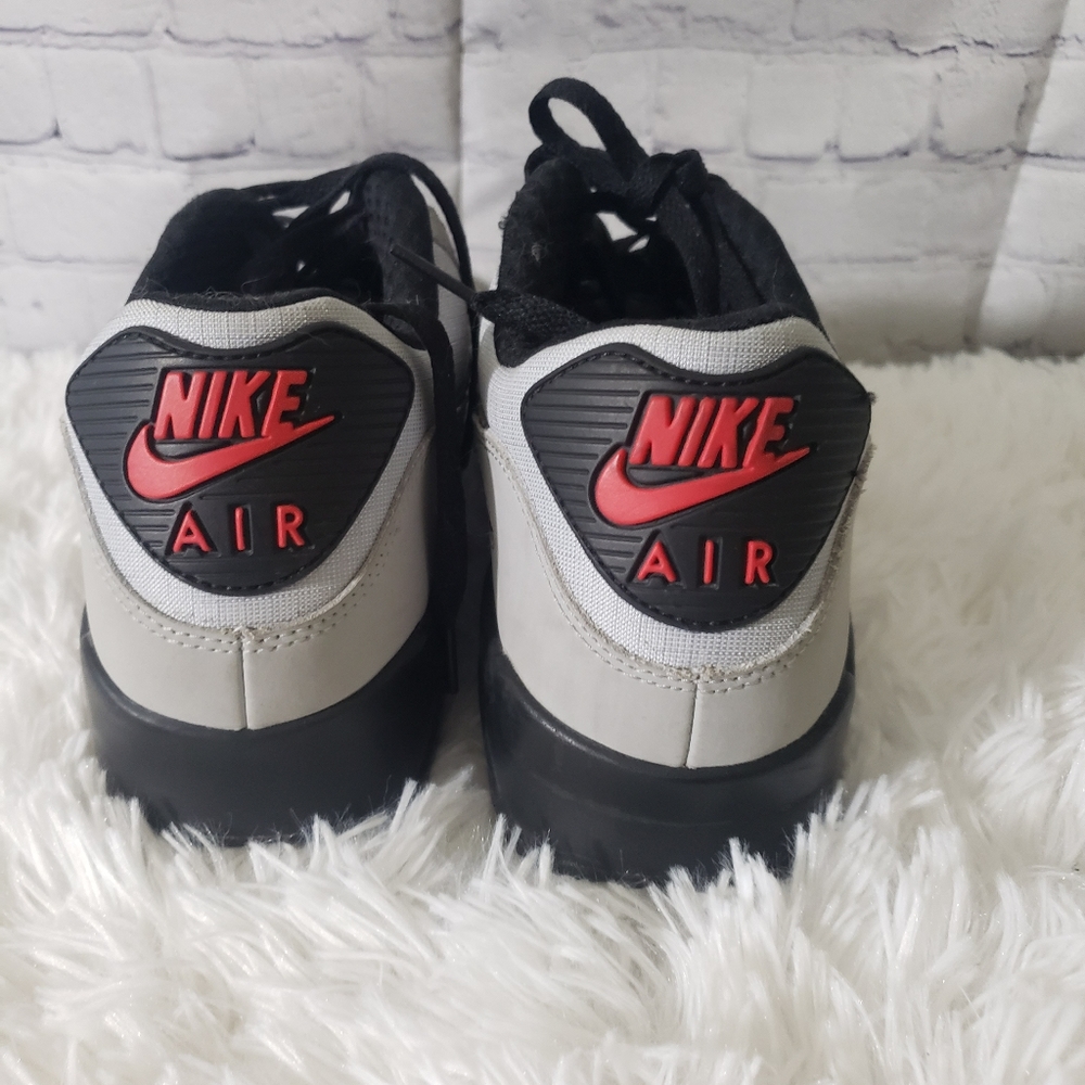 Men's Nike Air Max 90Wolf Grey Black Red